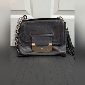 Diane Von Furstenberg Black Leather Shoulder Bag